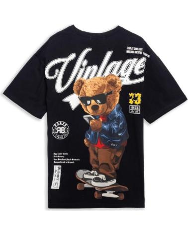 T-SHIRT OVERSIZE NOIR AREA ZERO VANTAGE BEAR NEGRO