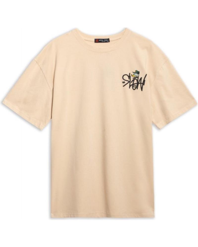T-SHIRT OVERSIZE AREA ZERO SLOW DUCK BEIGE BEIGE