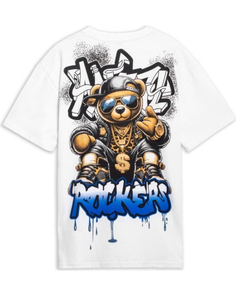 T-SHIRT OVERSIZE AREA ZERO ROCKER BEAR BLANC BLANCO