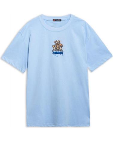 T-SHIRT OVERSIZE AREA ZERO ROCKER BEAR BLEU CIEL CELESTE