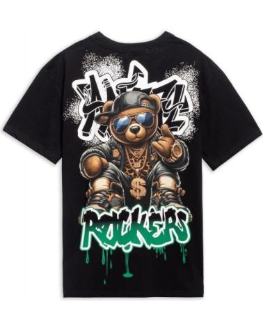 T-SHIRT OVERSIZE AREA ZERO ROCKER BEAR NOIR NEGRO