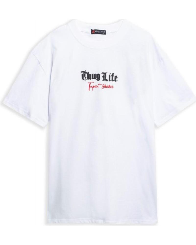 T-SHIRT OVERSIZE AREA ZERO THUG TUPAC BLANC BLANCO