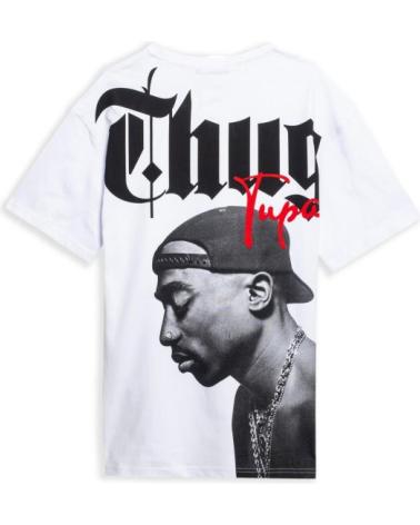 T-SHIRT OVERSIZE AREA ZERO THUG TUPAC BLANC BLANCO