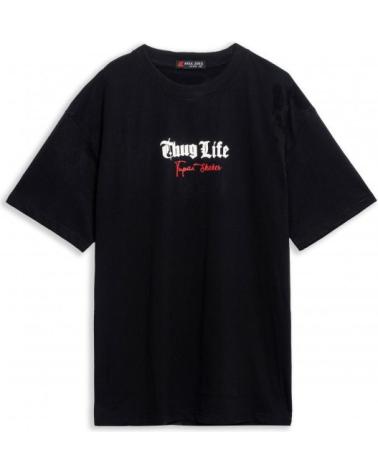 T-SHIRT OVERSIZE AREA ZERO THUG TUPAC NOIR NEGRO