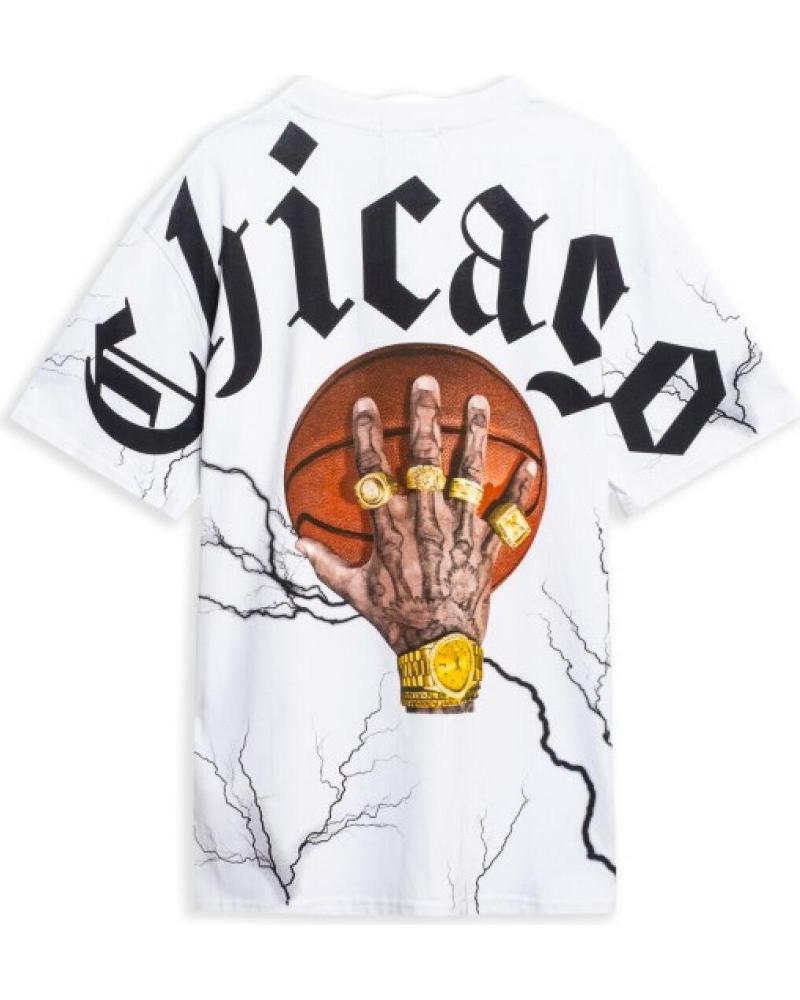 T-SHIRT OVERSIZE AREA ZERO CHICAGO THUNDER BALL BIANCA BLANCO