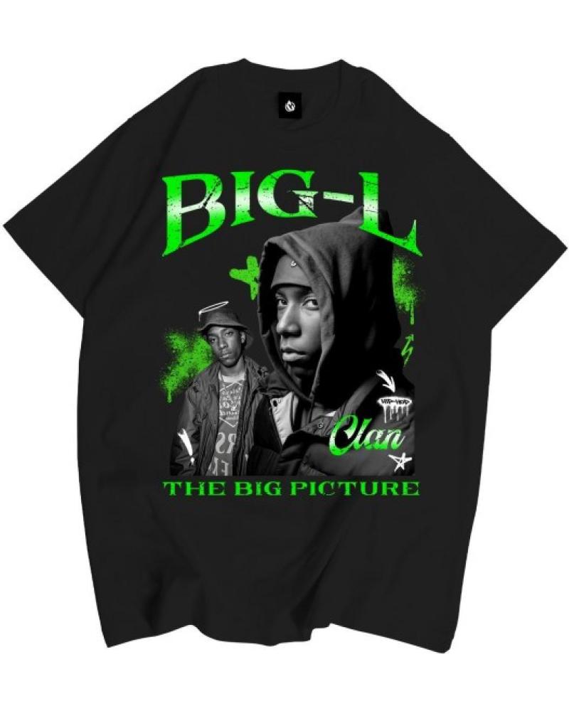 T-SHIRT CLAN BIG L NOIR NEGRO