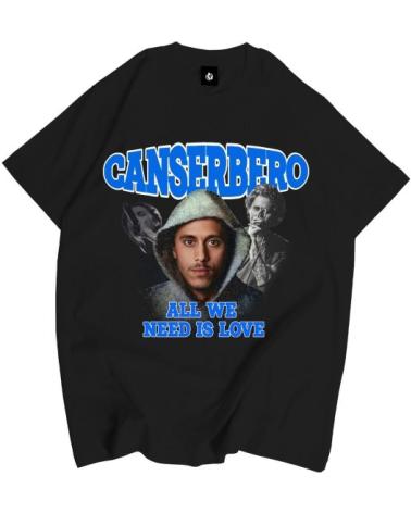 T-SHIRT NOIR CLAN CANSERBERO 'ALL WE NEED IS LOVE' NEGRO
