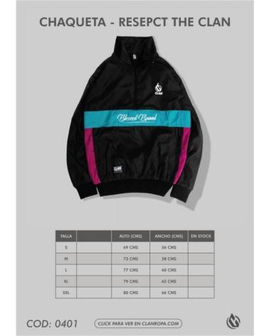 VESTE COUPE-VENT CLAN RESPECT THE WINDBREAKER NOIRE NEGRO