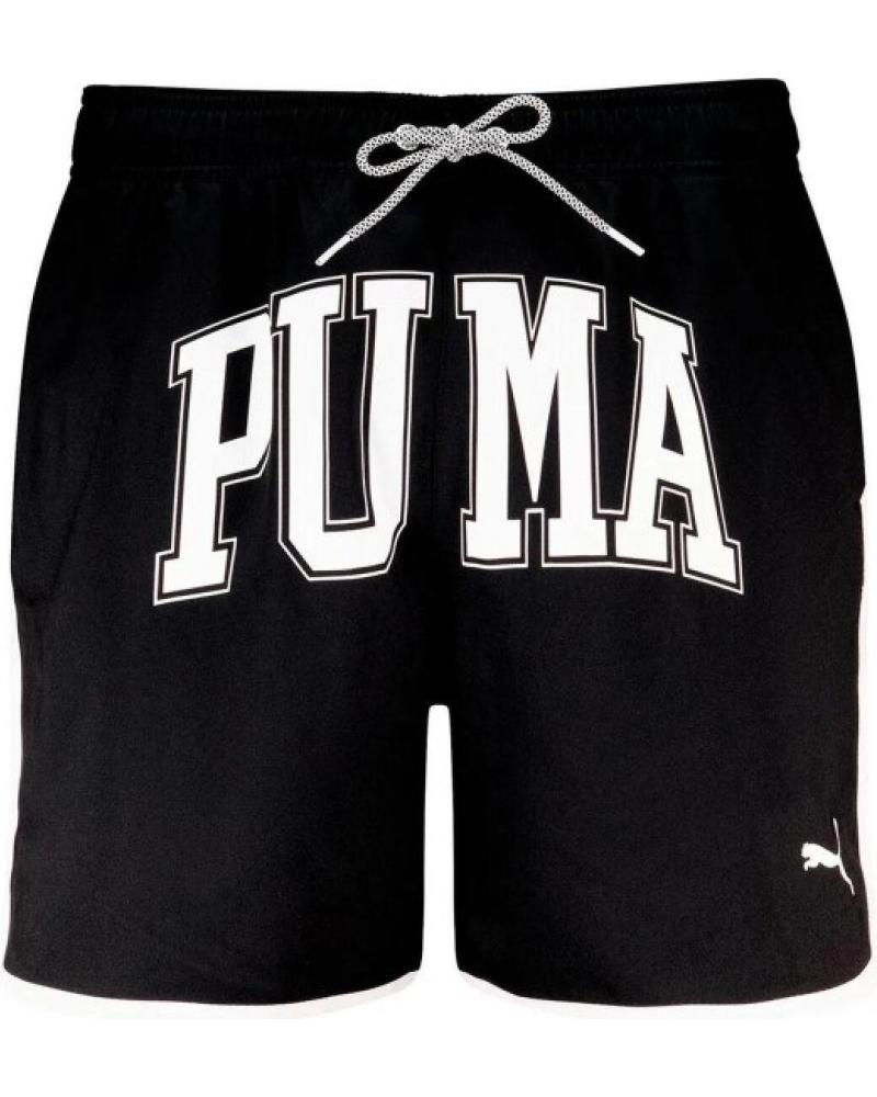 PUMA BADEHOSE FRONT LOGO TRACK MID SHORT SCHWARZ NEGRO