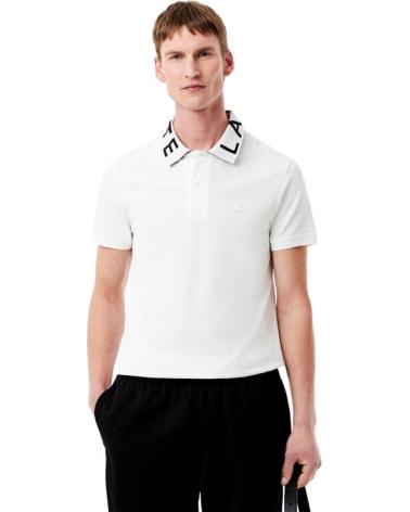POLO LACOSTE JACQUARD DE MANGA CORTA CON CUELLO LOGOTIPO BLANCO BLANCO