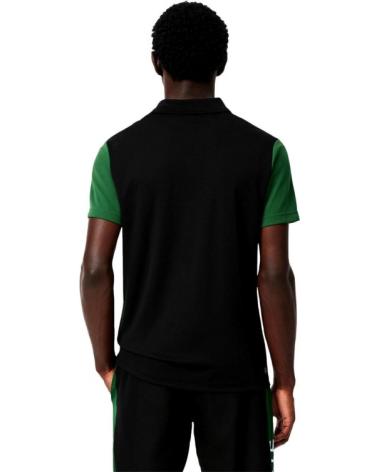 POLO LACOSTE PRINT BRANDING ULTRA DRY DA TENNIS NERO NEGRO