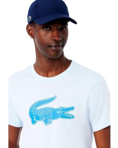 T-SHIRT LACOSTE ULTRA DRY CON LOGO COCCODRILLO CELESTE XXL AZUL