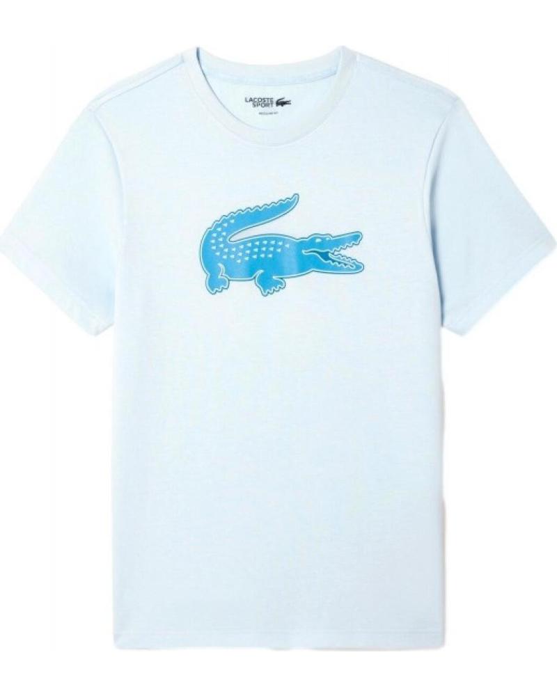 T-SHIRT LACOSTE ULTRA DRY CON LOGO COCCODRILLO CELESTE XXL AZUL