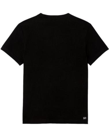 LACOSTE ULTRA DRY T-SHIRT SCHWARZ MIT XXL-LOGO GRÜN NEGRO