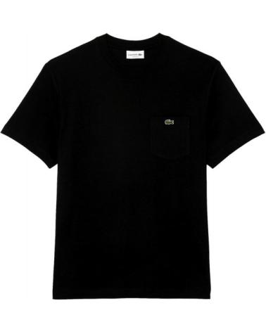 LACOSTE BREAST POCKET BAUMWOLL-T-SHIRT SCHWARZ NEGRO