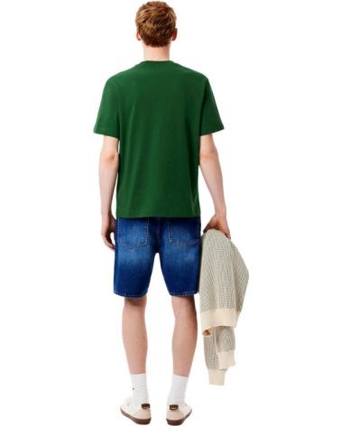 T-SHIRT LACOSTE TH2827 CON TASCA VERDE SCURO VERDE OSCURO