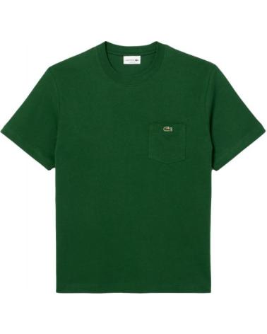 T-SHIRT LACOSTE TH2827 CON TASCA VERDE SCURO VERDE OSCURO