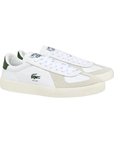 LACOSTE BASESHOT PRO WHITE LEATHER SNEAKERS BLANCO