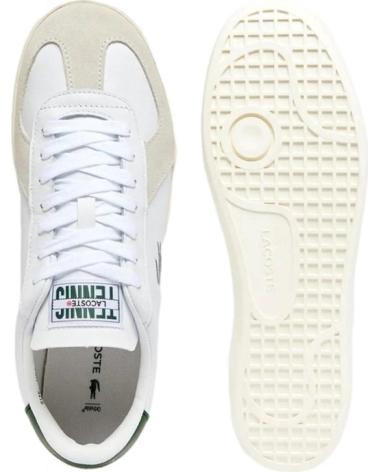 LACOSTE BASESHOT PRO WHITE LEATHER SNEAKERS BLANCO
