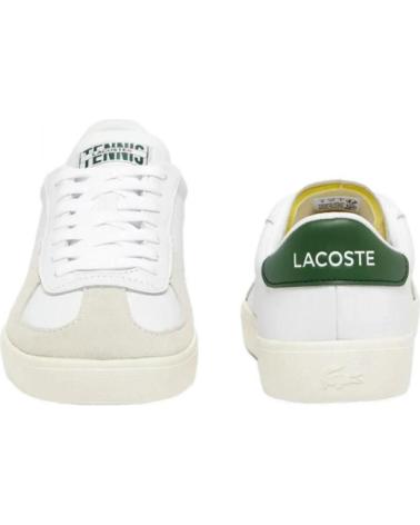 LACOSTE BASESHOT PRO WHITE LEATHER SNEAKERS BLANCO