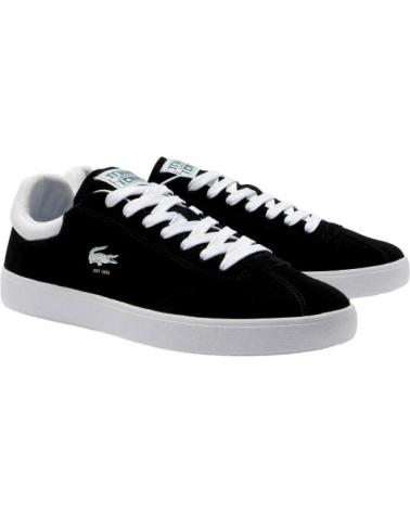 LACOSTE BASESHOT PRO BLACK LEATHER SNEAKERS NEGRO