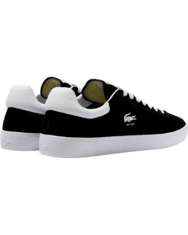 LACOSTE BASESHOT PRO BLACK LEATHER SNEAKERS NEGRO