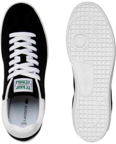 LACOSTE BASESHOT PRO BLACK LEATHER SNEAKERS NEGRO