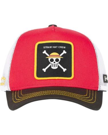 CAPSLAB ONE PIECE SKULL TRUCKER CAP ROT ROJO