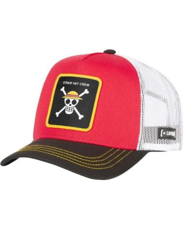 CAPSLAB ONE PIECE SKULL TRUCKER CAP ROT ROJO