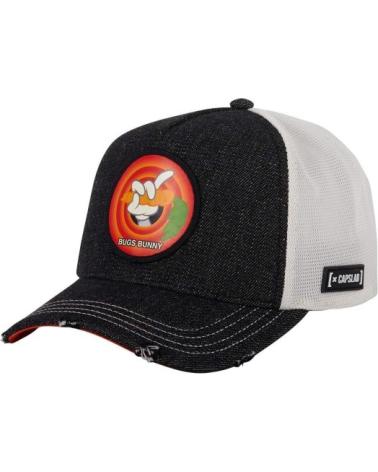 CAPPELLINO TRUCKER CAPSLAB BUGS BUNNY 'MANO' NERO, BIANCO E ARANCIONE NEGRO