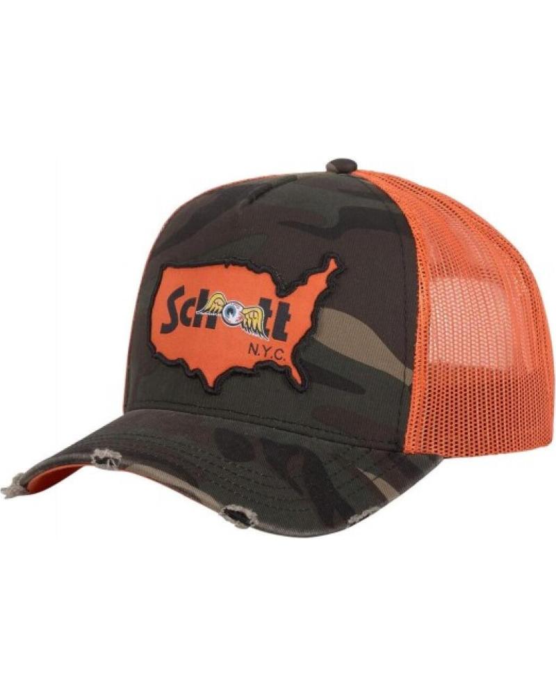 CAPPELLINO TRUCKER VON DUTCH X SCHOTT CAMOUFLAGE CAMO TONALITÀ VERDASTRE VERDOSO