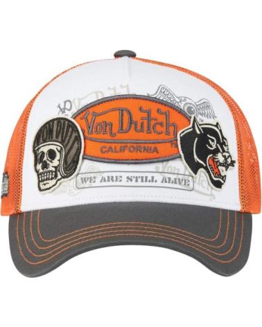 VON DUTCH PATCHES06 TRUCKER KAPPE MIT ORANGEN UND WEISSEN PATCHES NARANJA