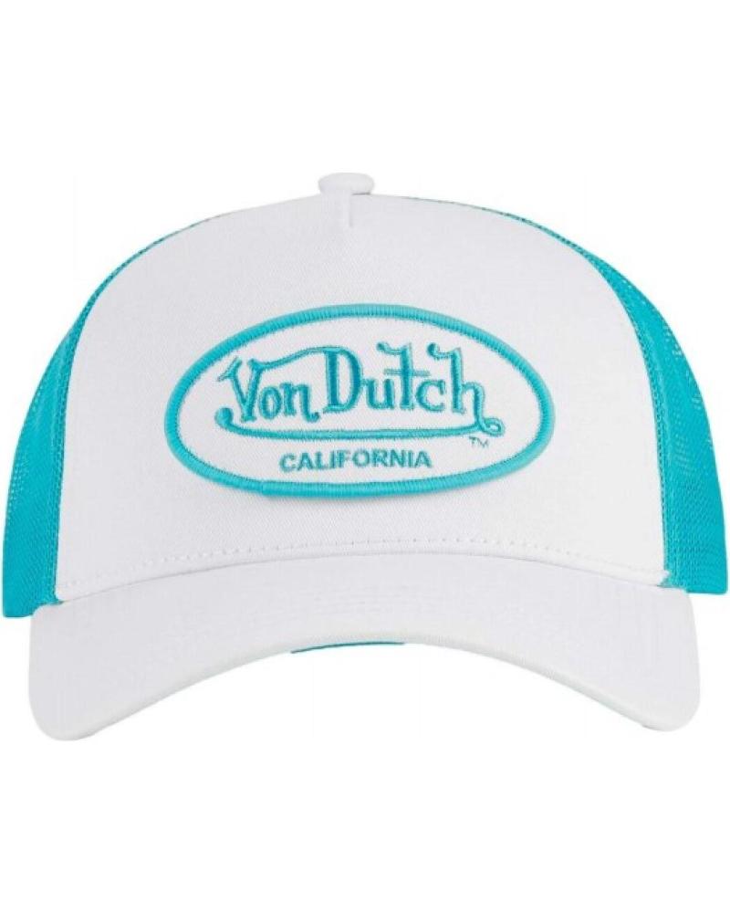 CAPPELLINO TRUCKER VON DUTCH FLUO03 BIANCO E BLU TURCHESE BLANCO