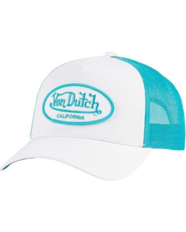 CAPPELLINO TRUCKER VON DUTCH FLUO03 BIANCO E BLU TURCHESE BLANCO