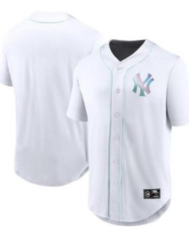 FANATICS MAGLIA BASEBALL NEW YORK YANKEES IRIDESCENT FRANCHISE BIANCA UOMO BLANCO