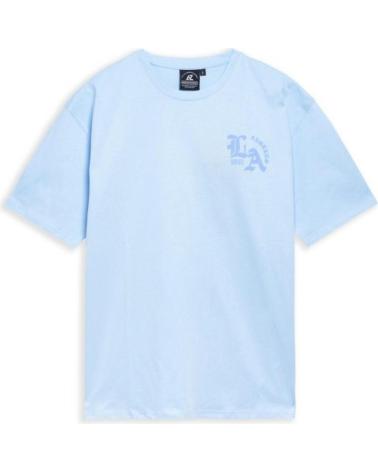 AREA ZERO CAMISETA LOS ANGELES FLOCKED LOGO OVERSIZED TEE CELESTE