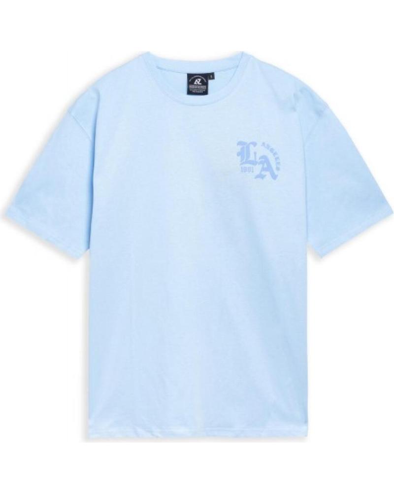 AREA ZERO CAMISETA LOS ANGELES FLOCKED LOGO OVERSIZED TEE CELESTE