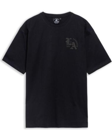 AREA ZERO CAMISETA NEGRA LOS ANGELES FLOCKED LOGO OVERSIZED TEE NEGRO