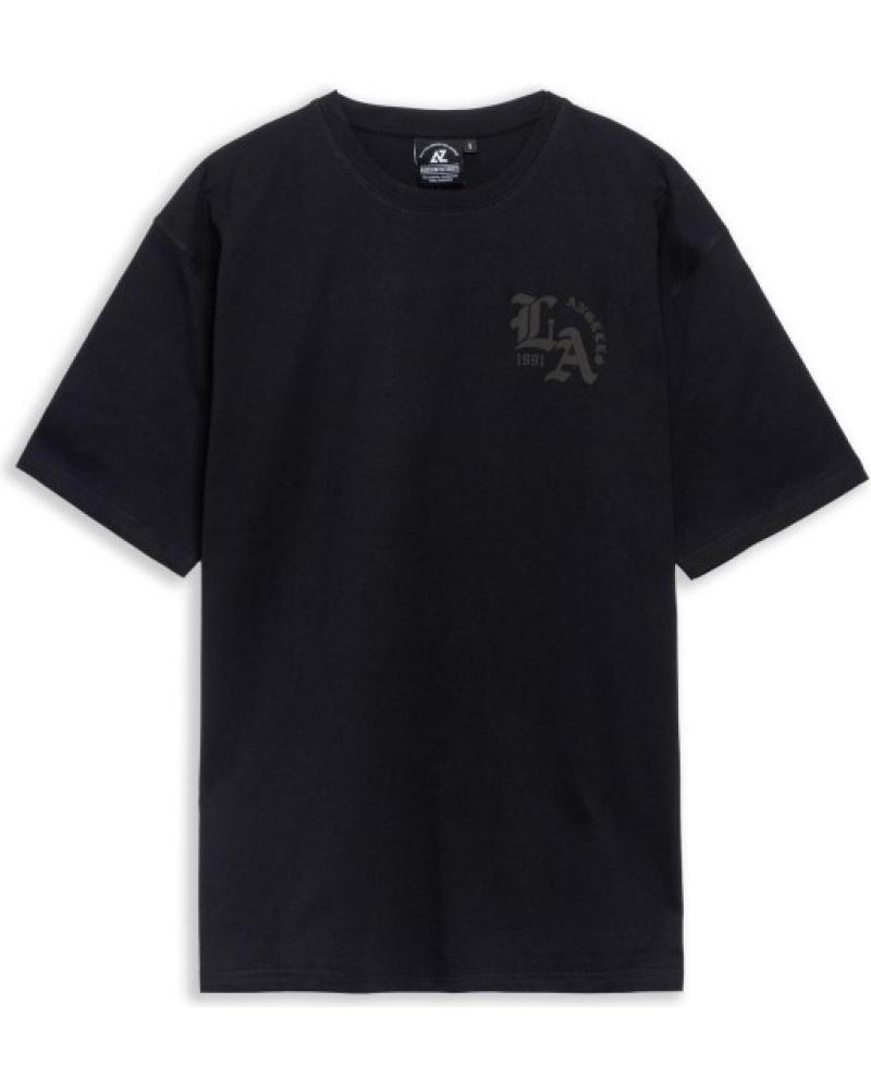 AREA ZERO CAMISETA NEGRA LOS ANGELES FLOCKED LOGO OVERSIZED TEE NEGRO