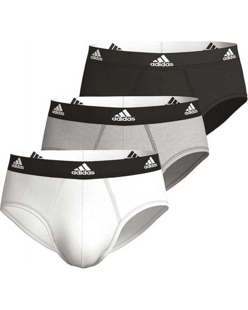 ADIDAS TRIPACK SLIPS ACTIVE FLEX COTTON BLANCO, GRIS Y NEGRO MULTICOLOR