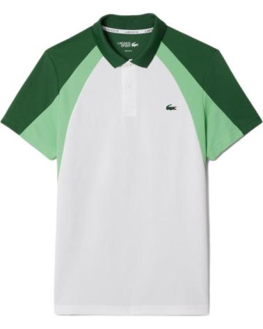 LACOSTE POLO DE CORTE REGULAR COLOUR BLOCK BRANCO E VERDE BLANCO