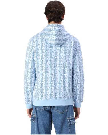 LACOSTE FELPA CON CAPPUCCIO MONOGRAM CELESTE CELESTE