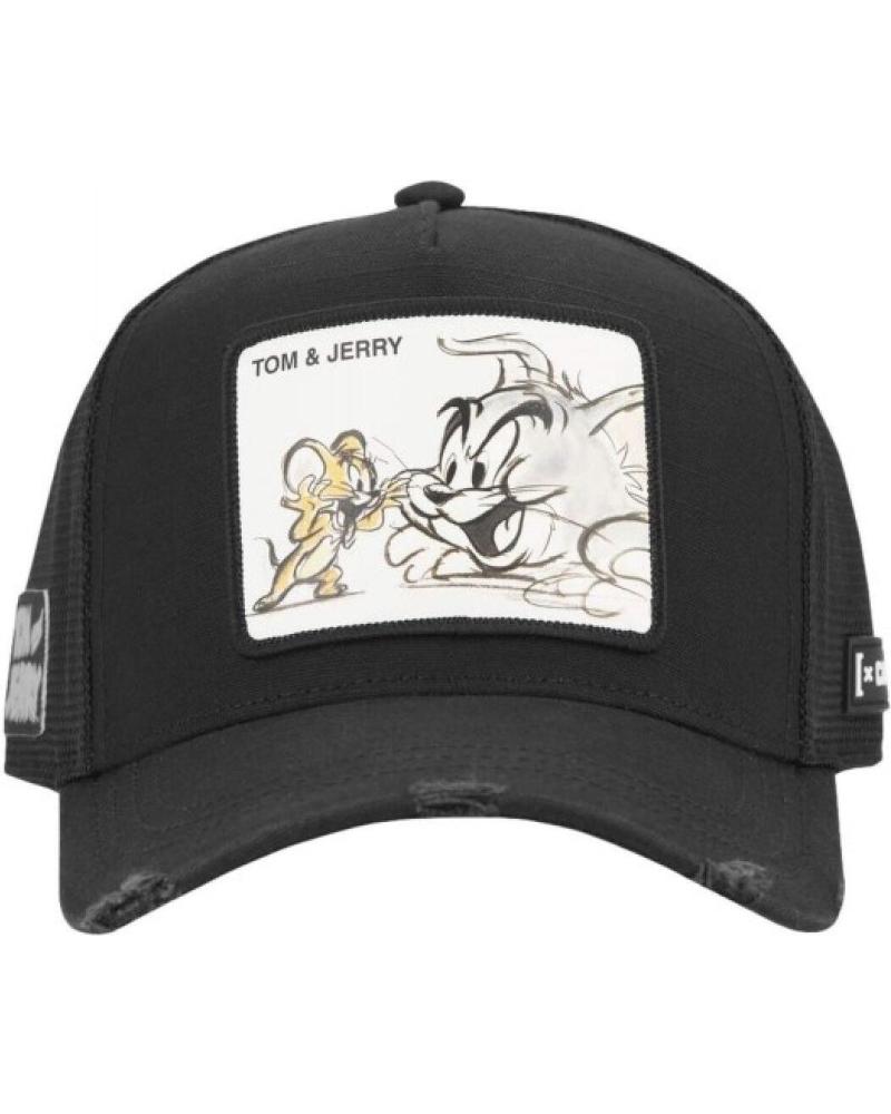 BONÉ TRUCKER CAPSLAB TOM & JERRY TOM3 PRETO NEGRO