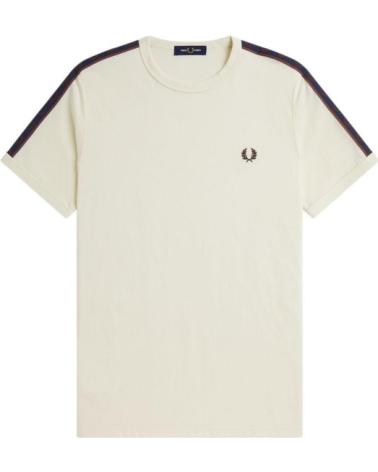 FRED PERRY RINGER T-SHIRT MIT KONTRASTBAND BEIGE BEIGE
