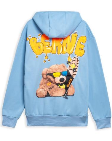 FELPA CON CAPPUCCIO AREA ZERO BERNE SKATER BEAR HOODIE CELESTE CELESTE