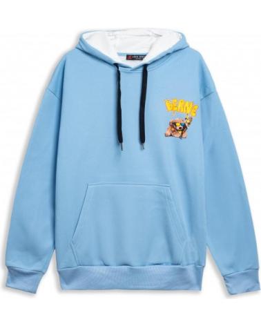 FELPA CON CAPPUCCIO AREA ZERO BERNE SKATER BEAR HOODIE CELESTE CELESTE