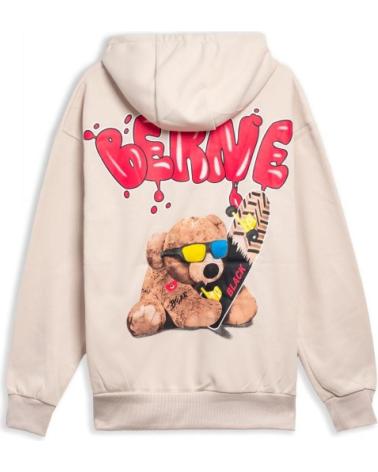 FELPA CON CAPPUCCIO AREA ZERO BERNE SKATER BEAR BEIGE BEIGE