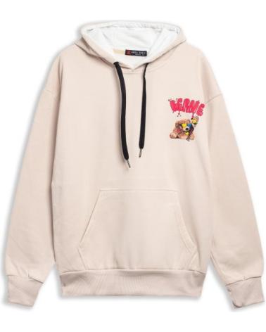 FELPA CON CAPPUCCIO AREA ZERO BERNE SKATER BEAR BEIGE BEIGE