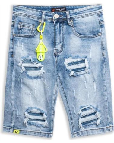 DISTRESSED RIPPED DENIM BERMUDA SHORTS AREA ZERO STW GASTADO