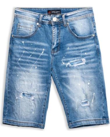 DISTRESSED PAINTED DENIM BERMUDA SHORTS AREA ZERO STW GASTADO